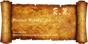 Ruzsa Mihály névjegykártya